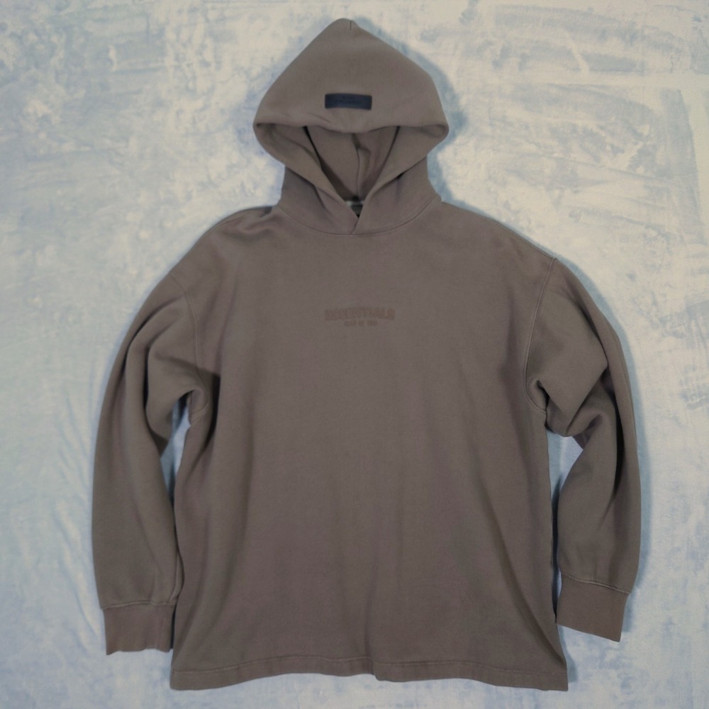 Fear of God Essentials Hoodie XS Brown Oversized Flat Hem Boxy Pullover